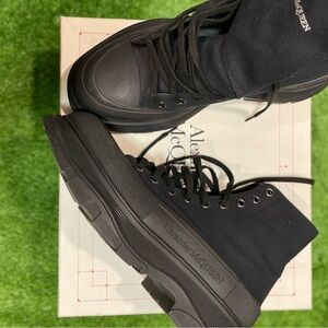 Size 47 us 14 gently used Alexander McQueen Black High-Top Sneakers